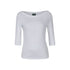 Ladies 3/4 Sleeve Boat Neck Tee - White