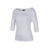 Ladies 3/4 Sleeve Boat Neck Tee - White