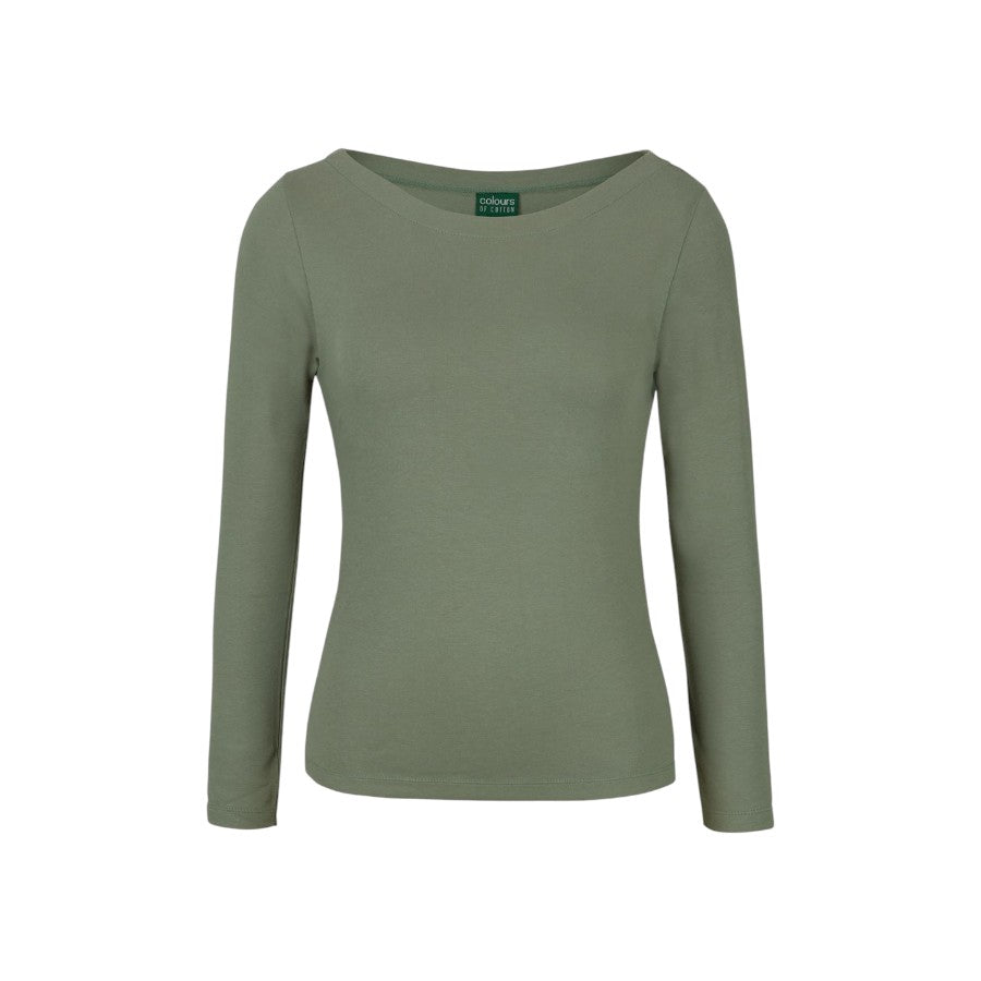 Ladies L/S Boat Neck Tee - Sage