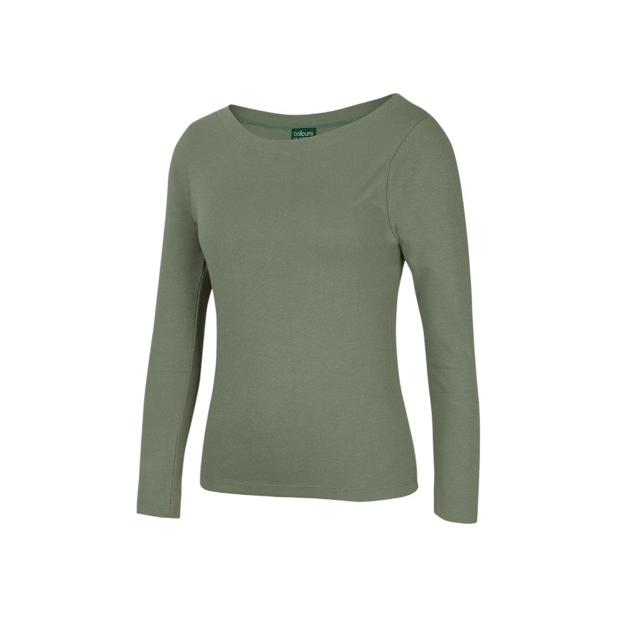 Ladies L/S Boat Neck Tee - Sage