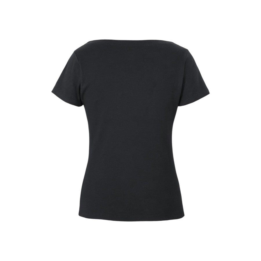 Ladies Boat Neck Tee - Black