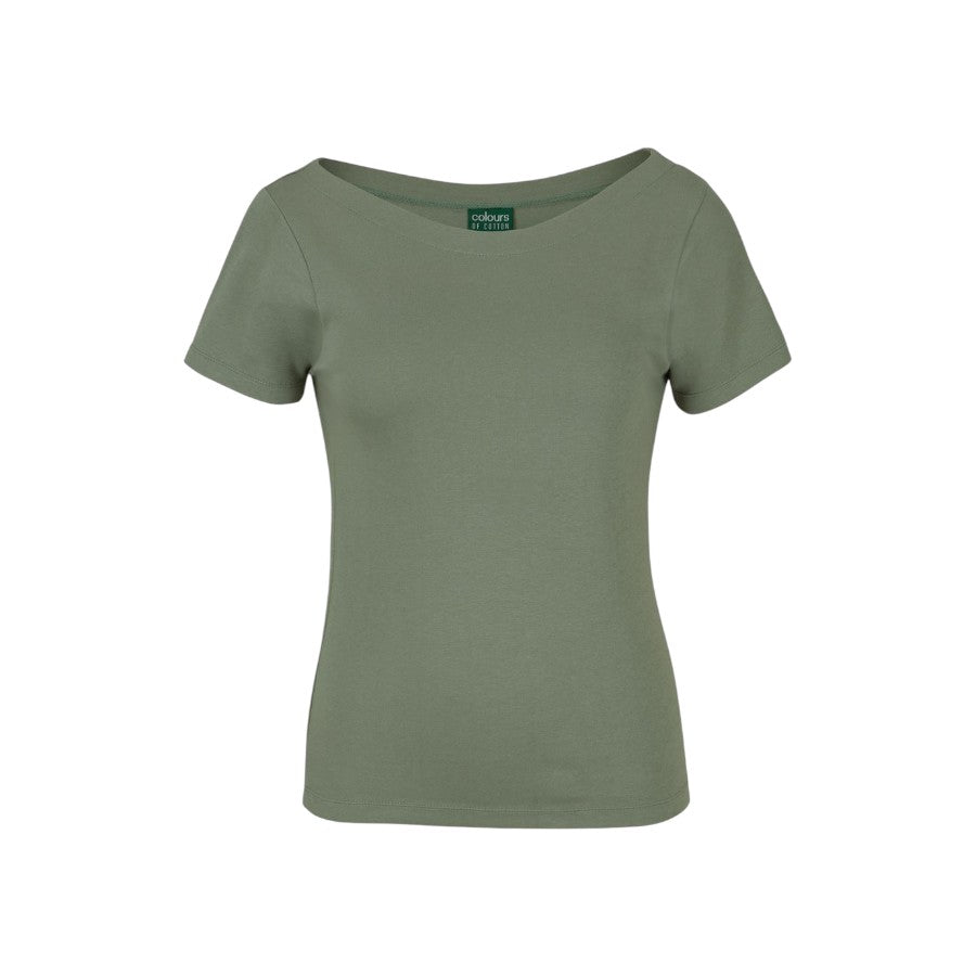 Ladies Boat Neck Tee - Sage