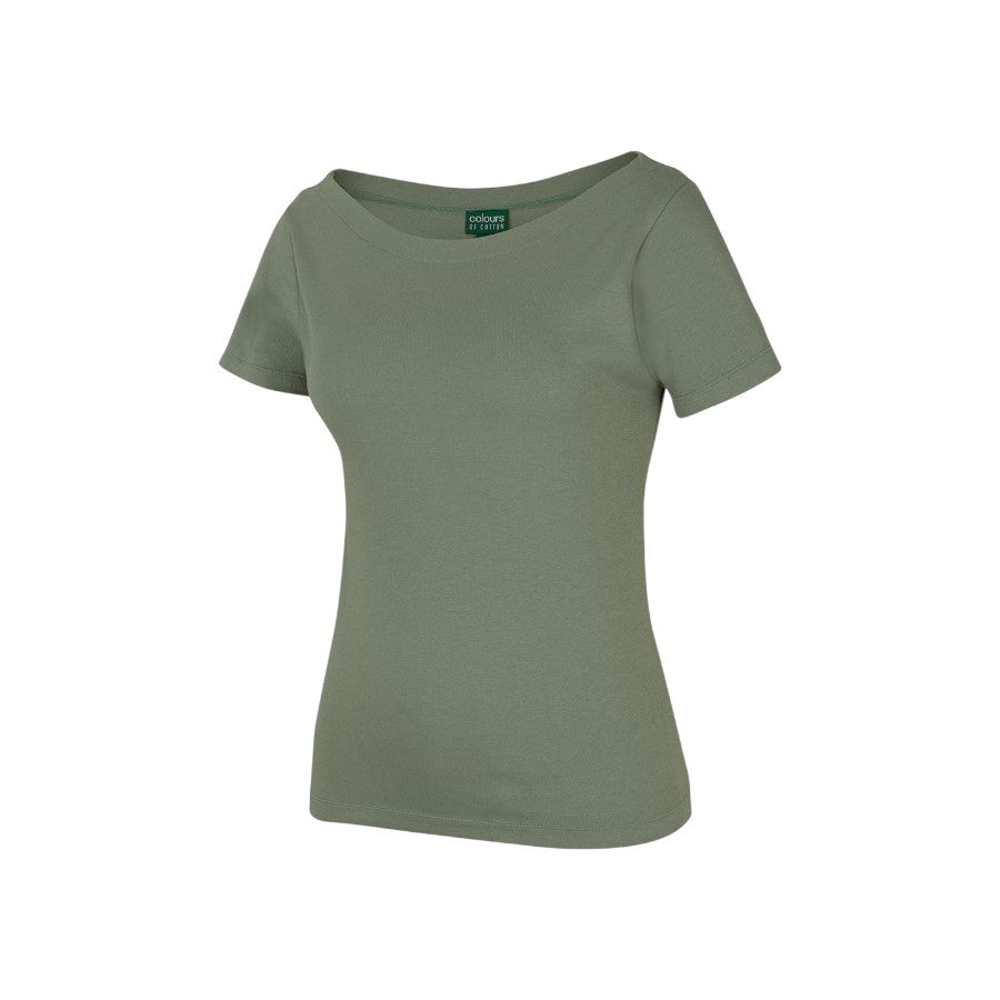 Ladies Boat Neck Tee - Sage