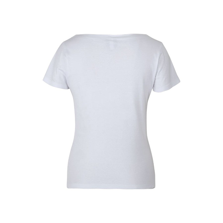 Ladies Boat Neck Tee - White