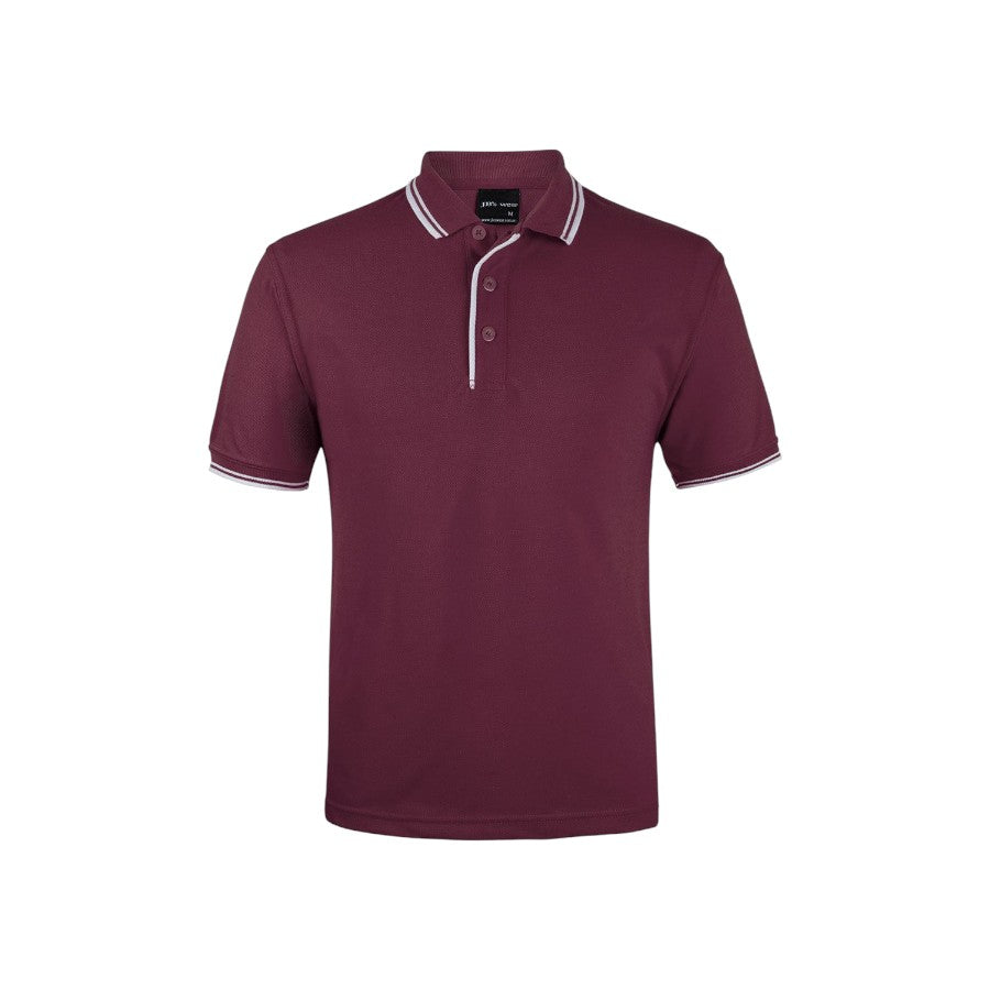 Contrast Polo - Maroon/White