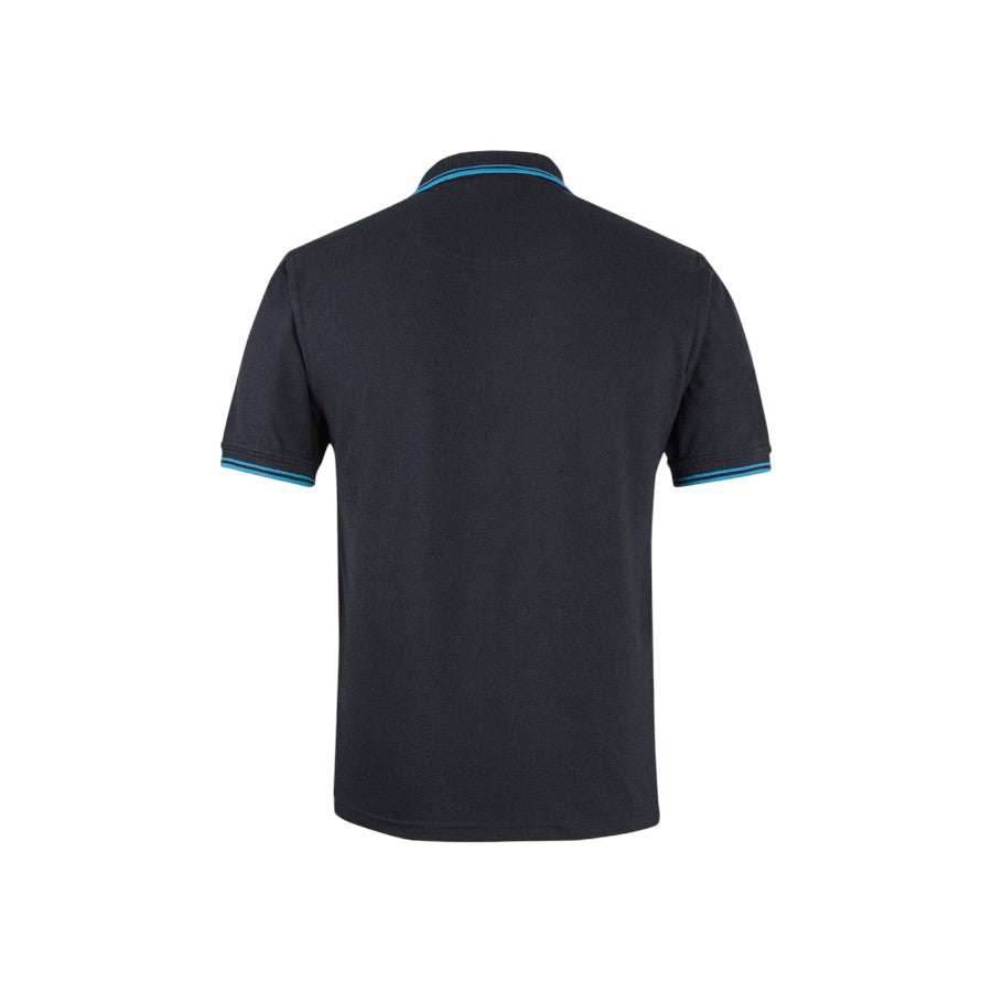 Contrast Polo - Black/Aqua