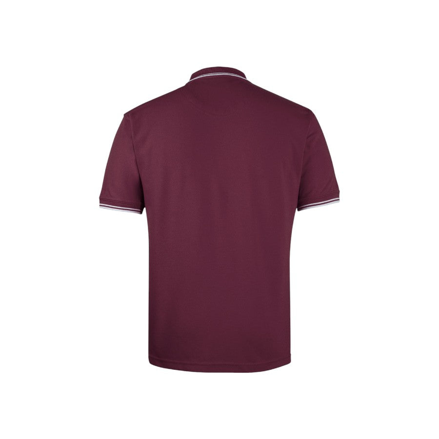 Contrast Polo - Maroon/White