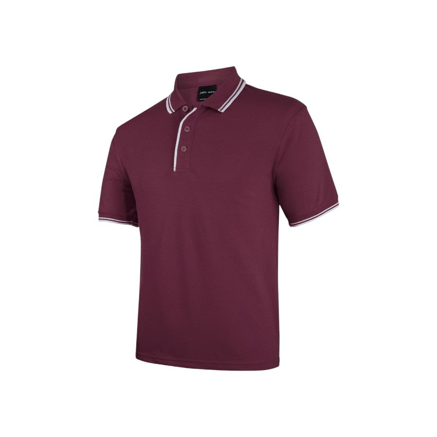 Contrast Polo - Maroon/White