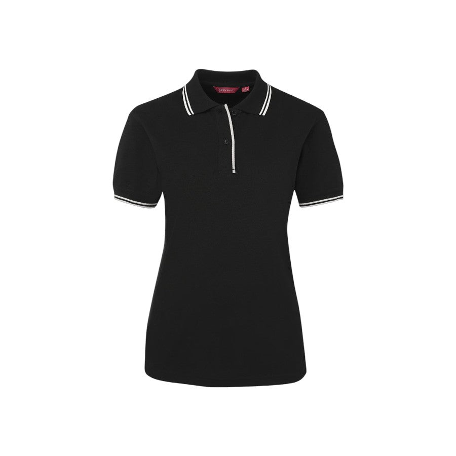 Ladies Contrast Polo - Black/White