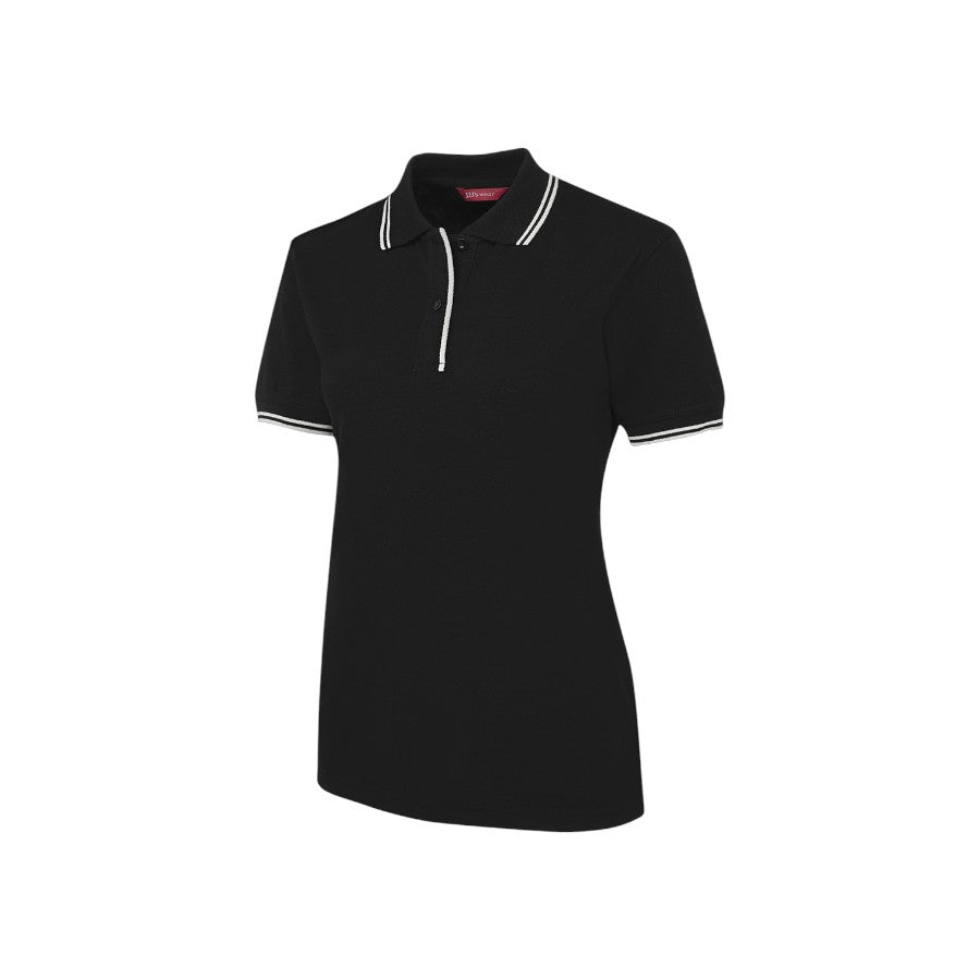 Ladies Contrast Polo - Black/White