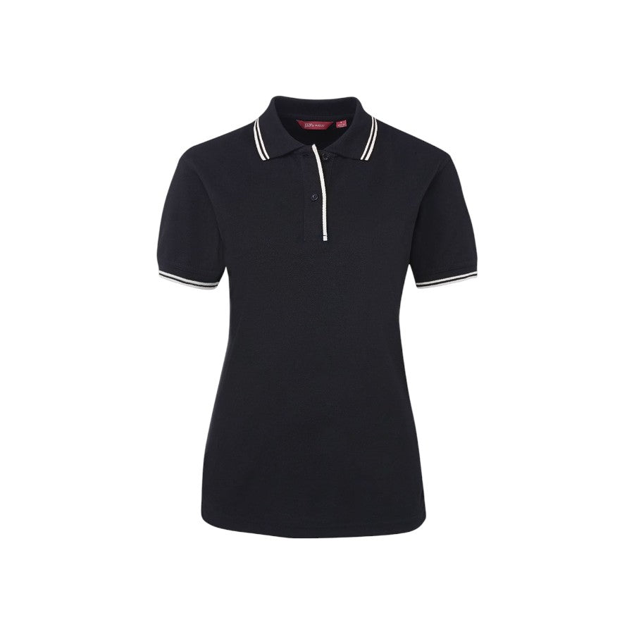 Ladies Contrast Polo - Navy/White