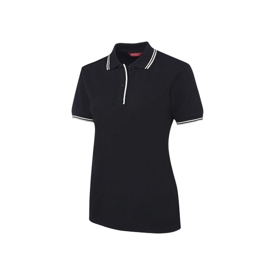 Ladies Contrast Polo - Navy/White