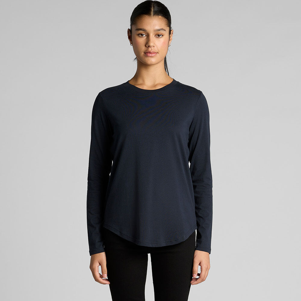 Woman's Maple Curve L/S Tee- Workwear Branding Embroidery ｜Digital Printing