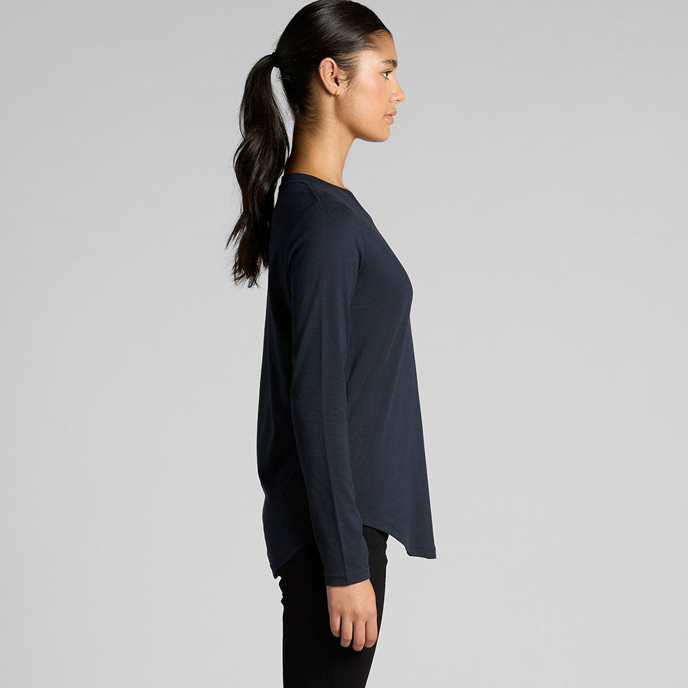 Woman's Maple Curve L/S Tee- Workwear Branding Embroidery ｜Digital Printing