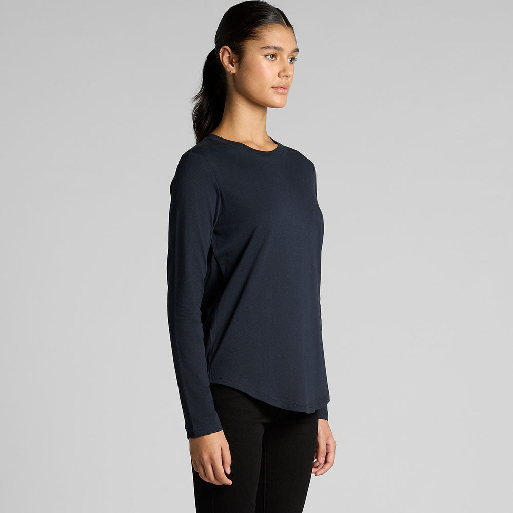 Woman's Maple Curve L/S Tee- Workwear Branding Embroidery ｜Digital Printing
