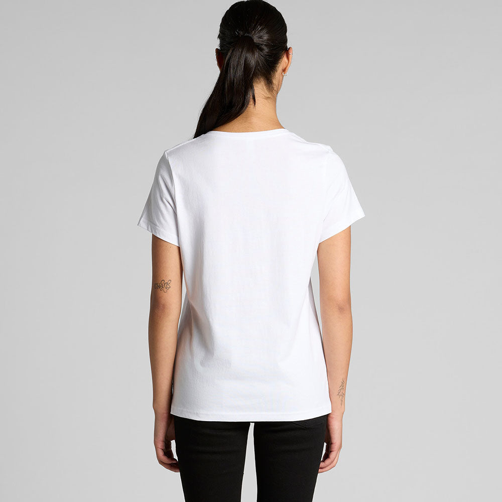 Woman's Maple V Neck Tee- Workwear Branding Embroidery ｜Digital Printing