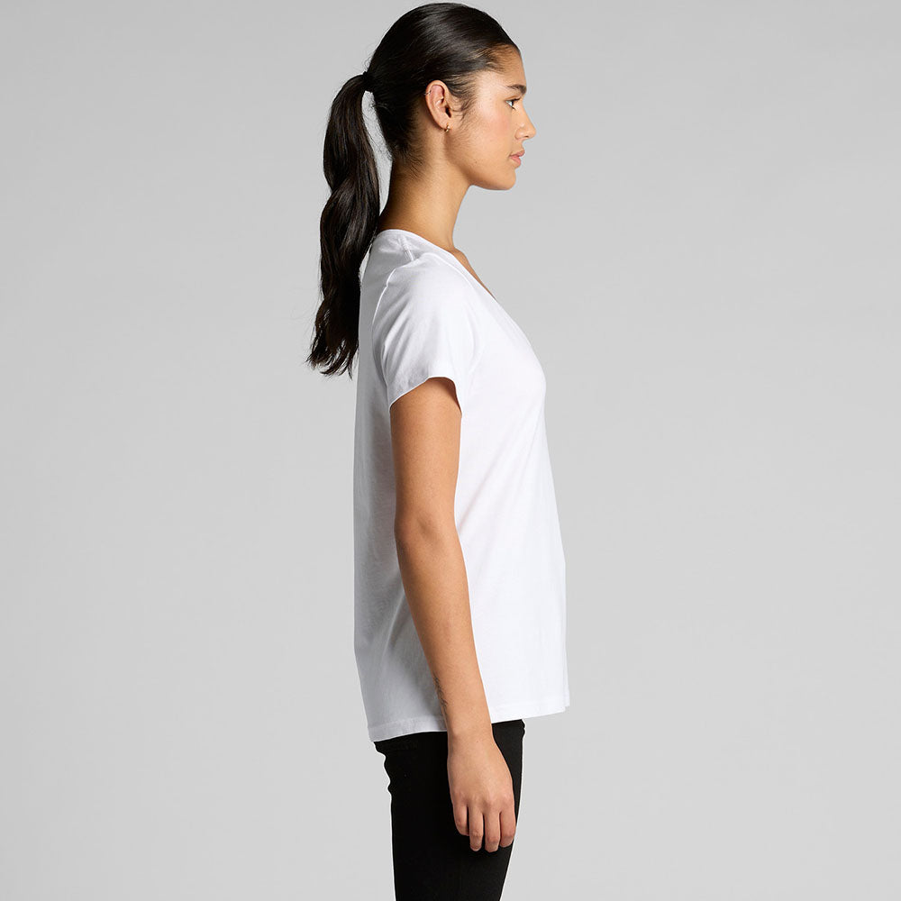 Woman's Maple V Neck Tee- Workwear Branding Embroidery ｜Digital Printing