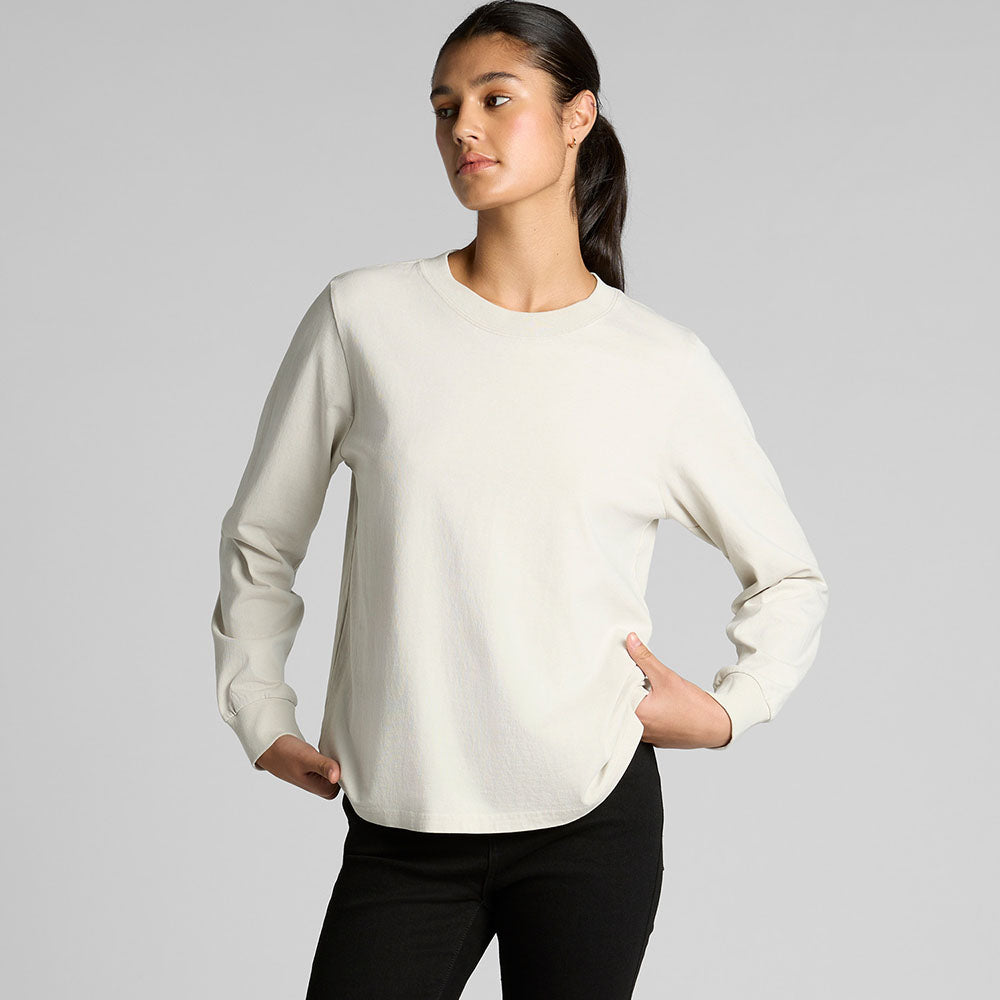 Woman's Heavy Faded L/S Tee- Workwear Branding Embroidery ｜Digital Printing