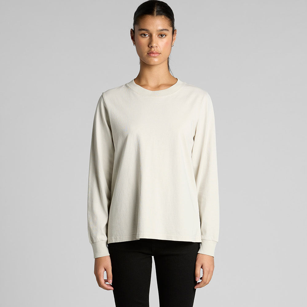 Woman's Heavy Faded L/S Tee- Workwear Branding Embroidery ｜Digital Printing