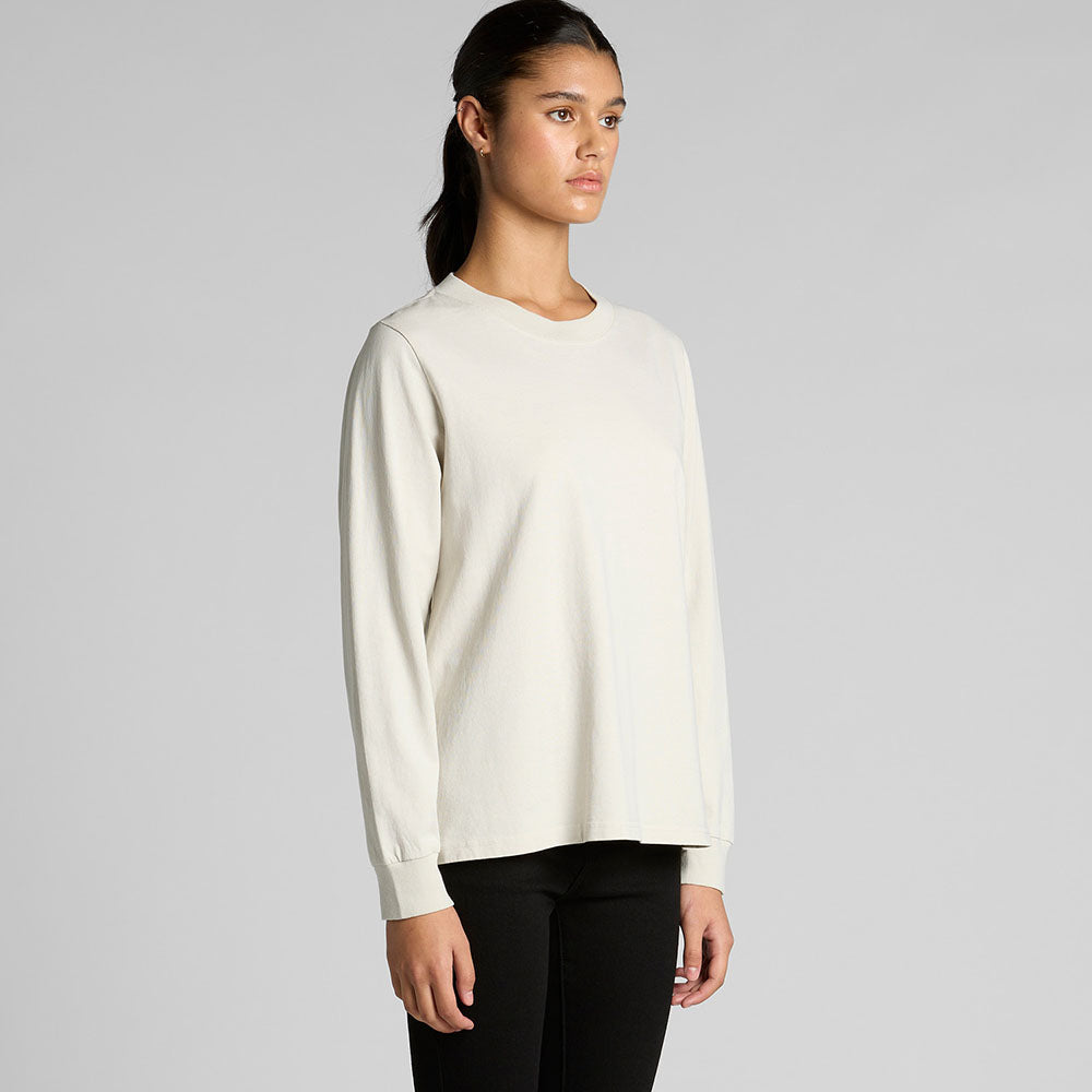 Woman's Heavy Faded L/S Tee- Workwear Branding Embroidery ｜Digital Printing