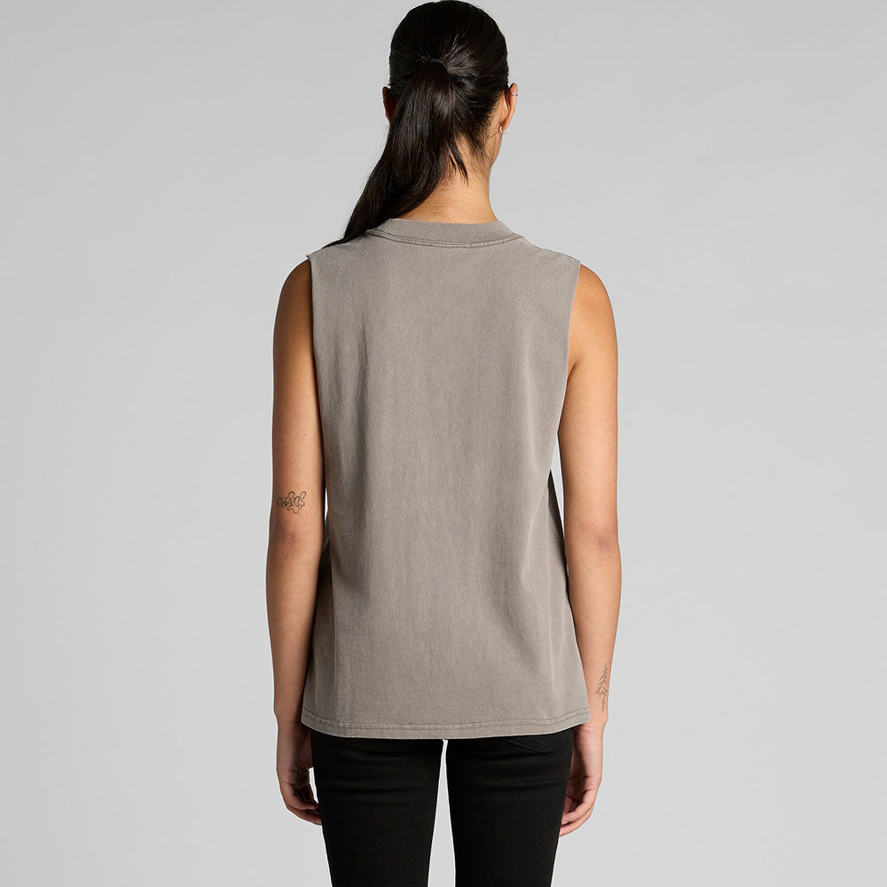 Woman's Heavy Faded Tank- Workwear Branding Embroidery ｜Digital Printing