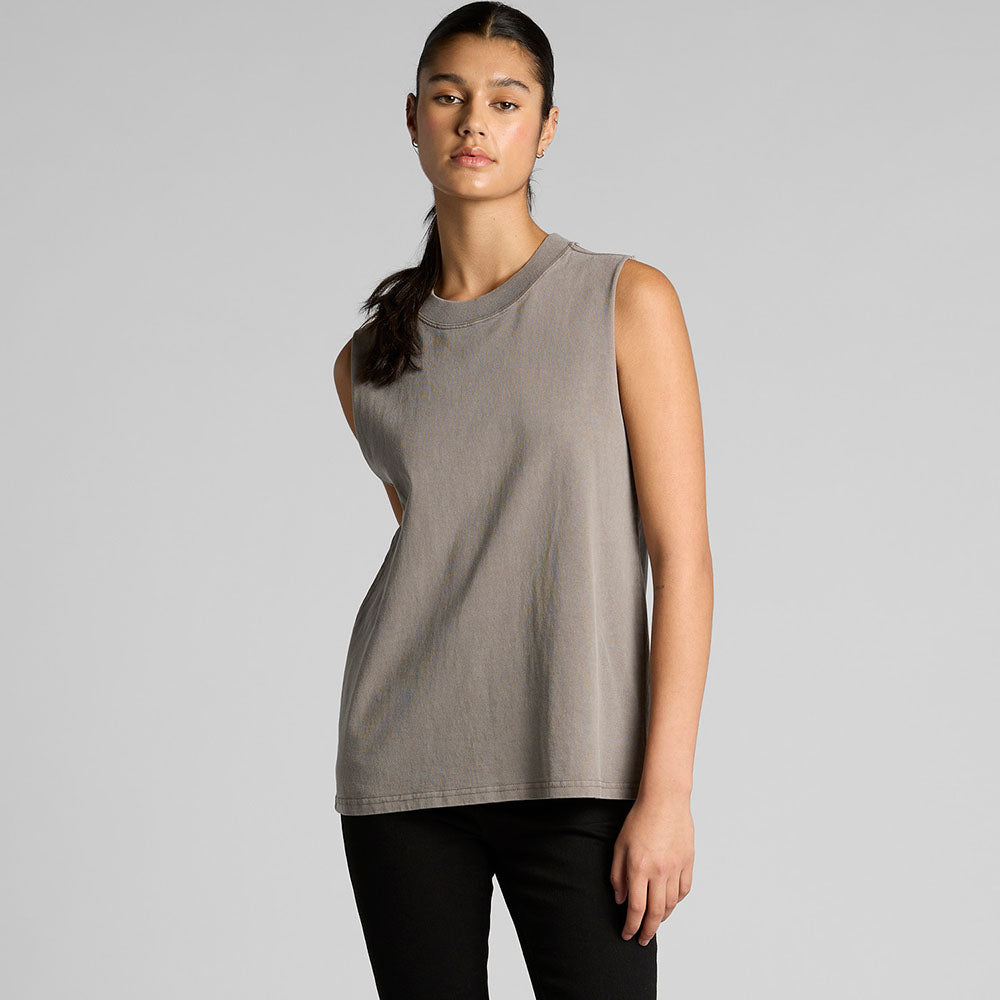 Woman's Heavy Faded Tank- Workwear Branding Embroidery ｜Digital Printing