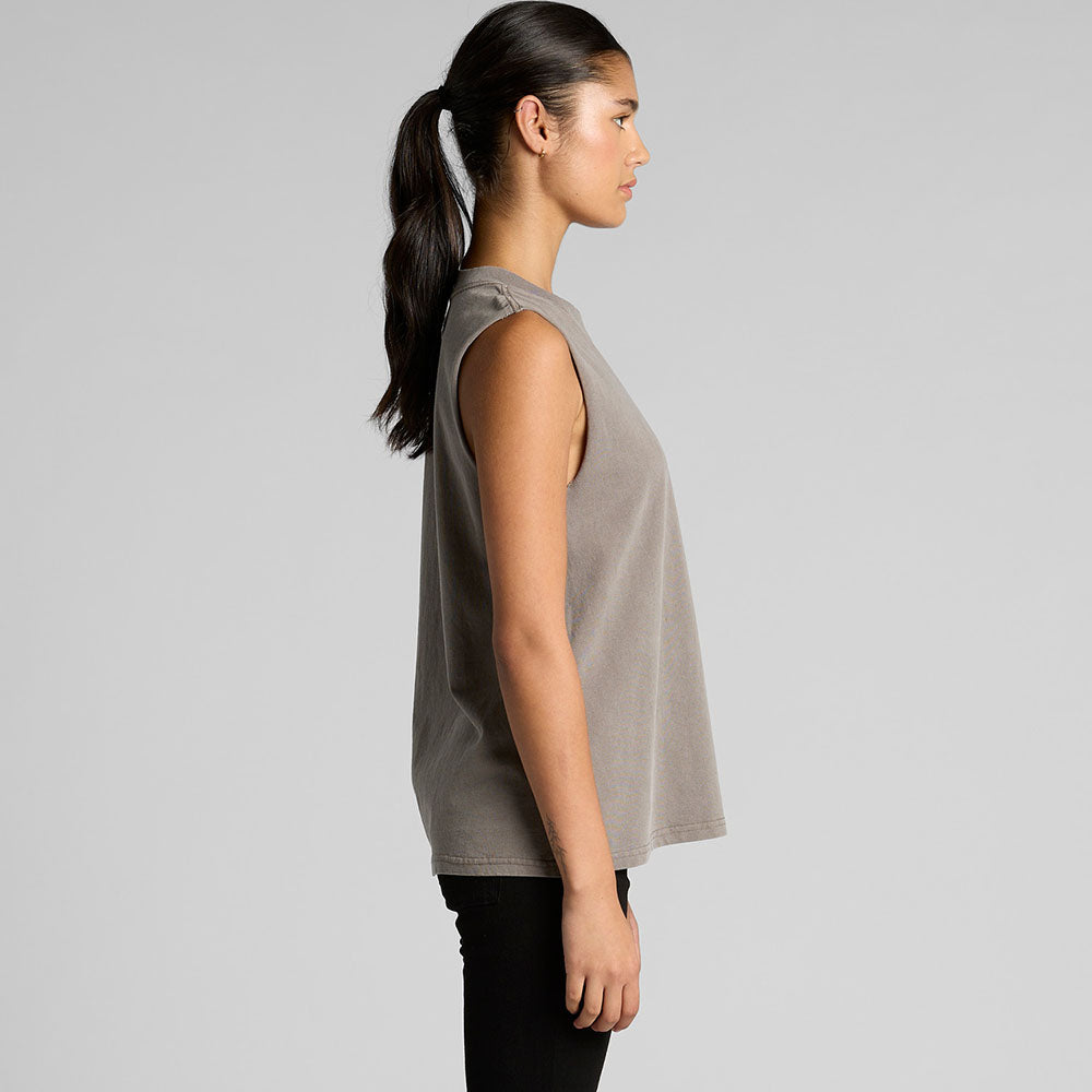 Woman's Heavy Faded Tank- Workwear Branding Embroidery ｜Digital Printing