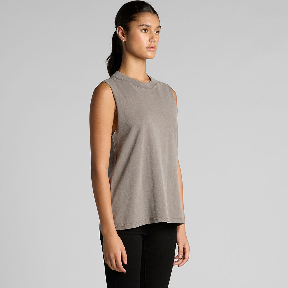 Woman's Heavy Faded Tank- Workwear Branding Embroidery ｜Digital Printing
