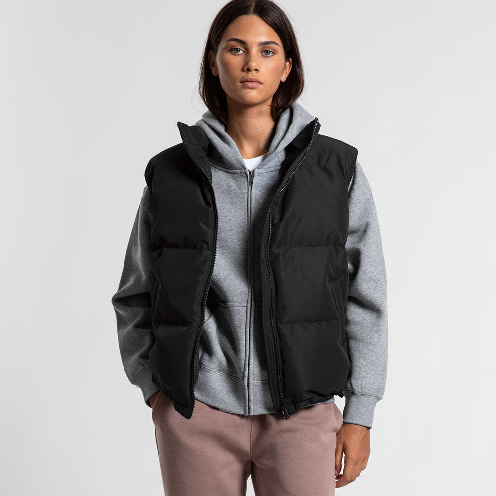 Woman's Puffer Vest- Workwear Branding Embroidery ｜Digital Printing