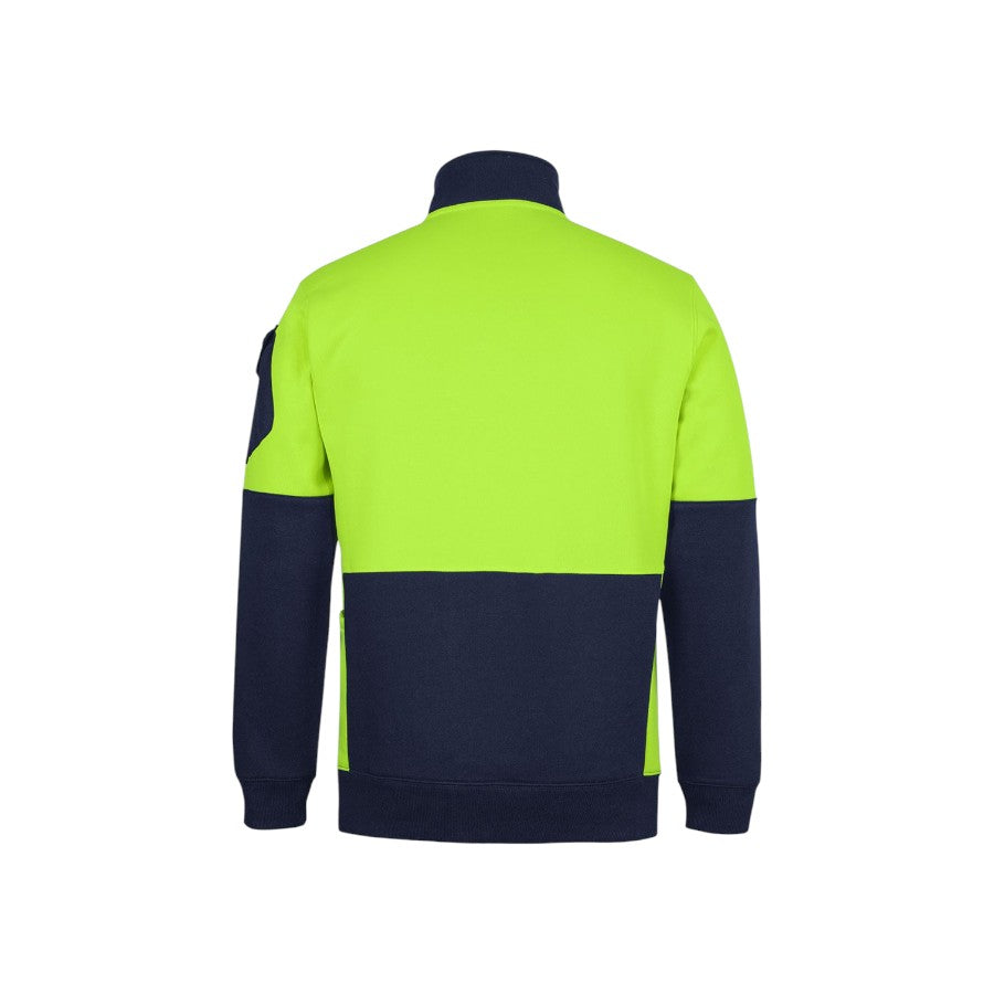 Hi-Vis 350gsm 1/2 zip trade fleece – custom embroidery, BrightenWear