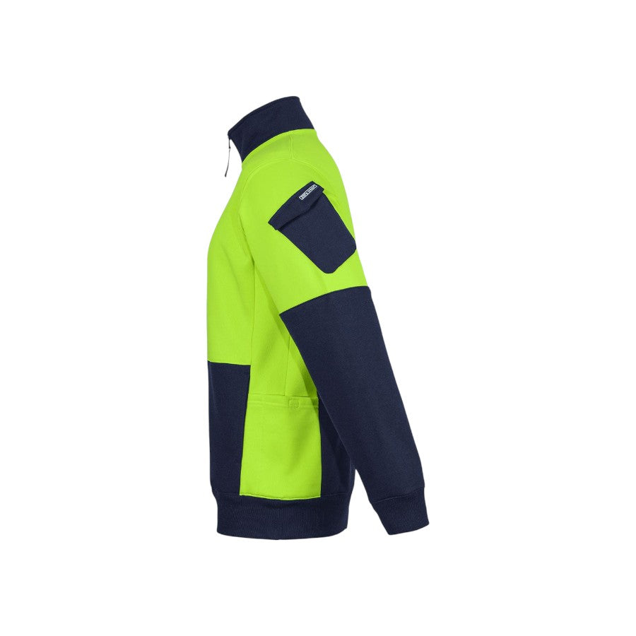 Hi-Vis 350gsm 1/2 zip trade fleece – custom embroidery, BrightenWear