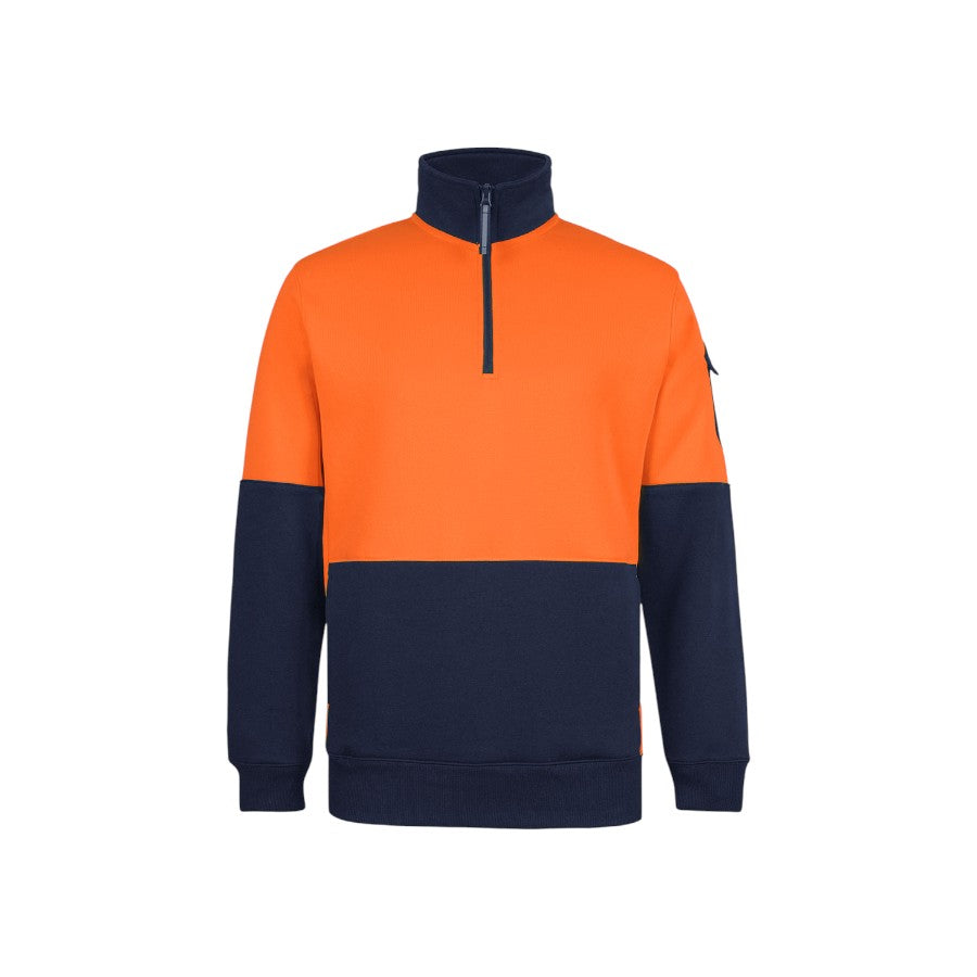 Hi-Vis 350gsm 1/2 zip trade fleece – custom embroidery, BrightenWear