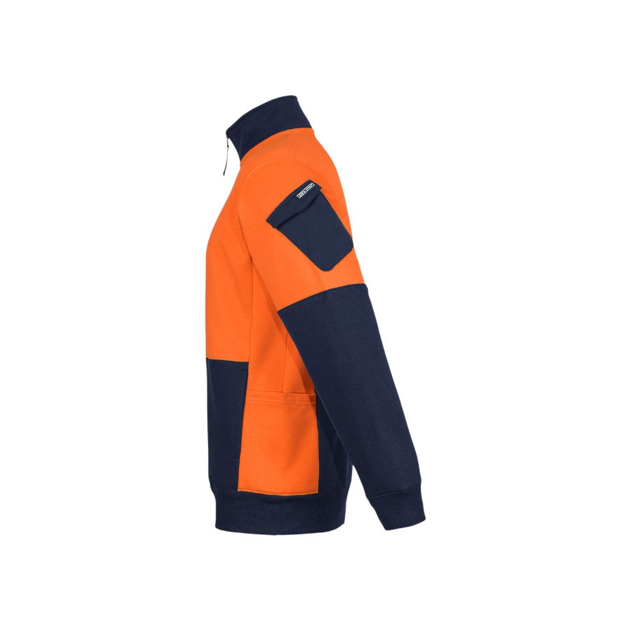 Hi-Vis 350gsm 1/2 zip trade fleece – custom embroidery, BrightenWear