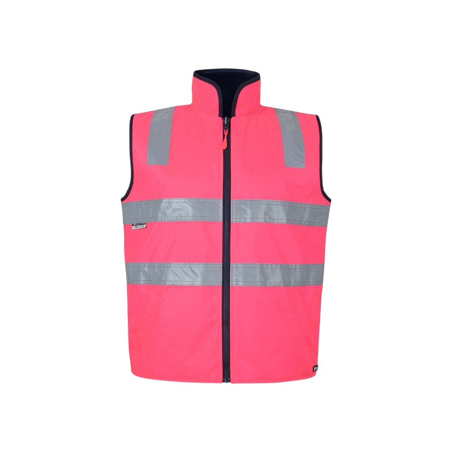 Hi Vis Reversible Vest - HV Pink/Navy
