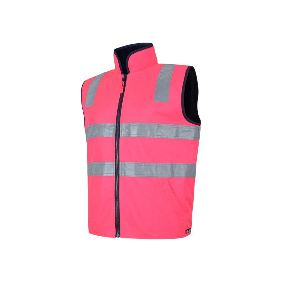 Hi Vis Reversible Vest - HV Pink/Navy