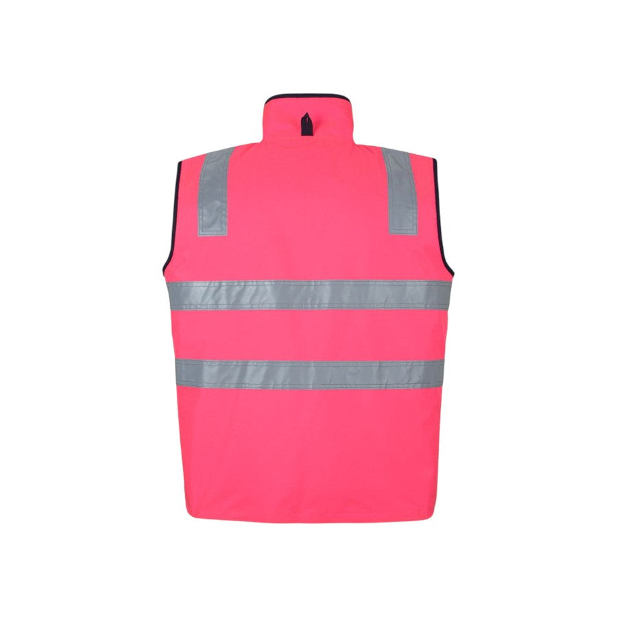 Hi Vis Reversible Vest - HV Pink/Navy
