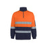 Hi Vis (D+N) 310 Cotton 1/2 Zip Fleece - Orange/Navy