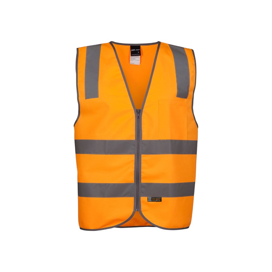 Vic Rail (D+N) Zip Safety Vest - Orange (VIC Rail)