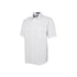 Epaulette work shirt in white, short sleeve