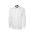 Epaulette work shirt in white, long sleeve, front view