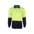 Hi Vis L/S Jacquard Polo - Lime/Navy