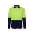Hi Vis L/S Cotton Back Polo - Lime/Navy