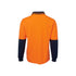 Hi Vis L/S Cotton Back Polo - Orange/Navy