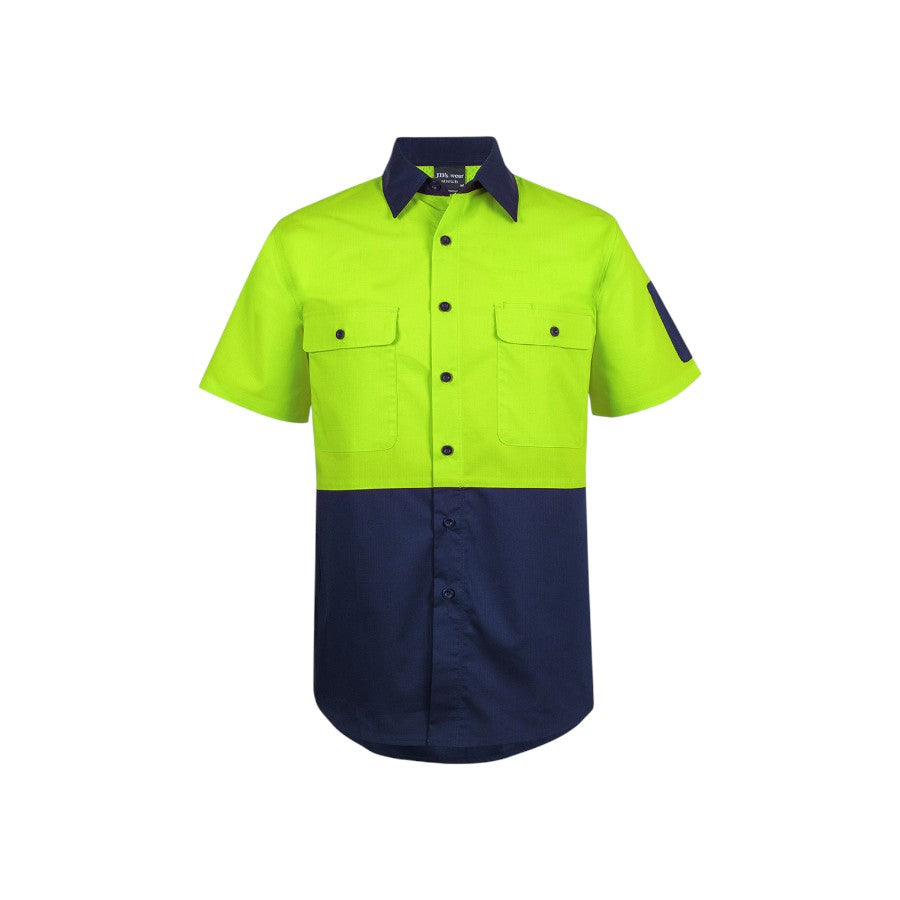 Hi-Vis ripstop short sleeve work shirt – custom embroidery, BrightenWear