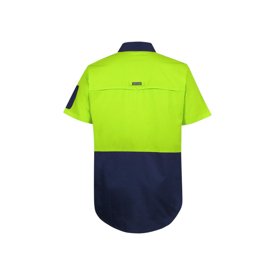 Hi-Vis ripstop short sleeve work shirt – custom embroidery, BrightenWear