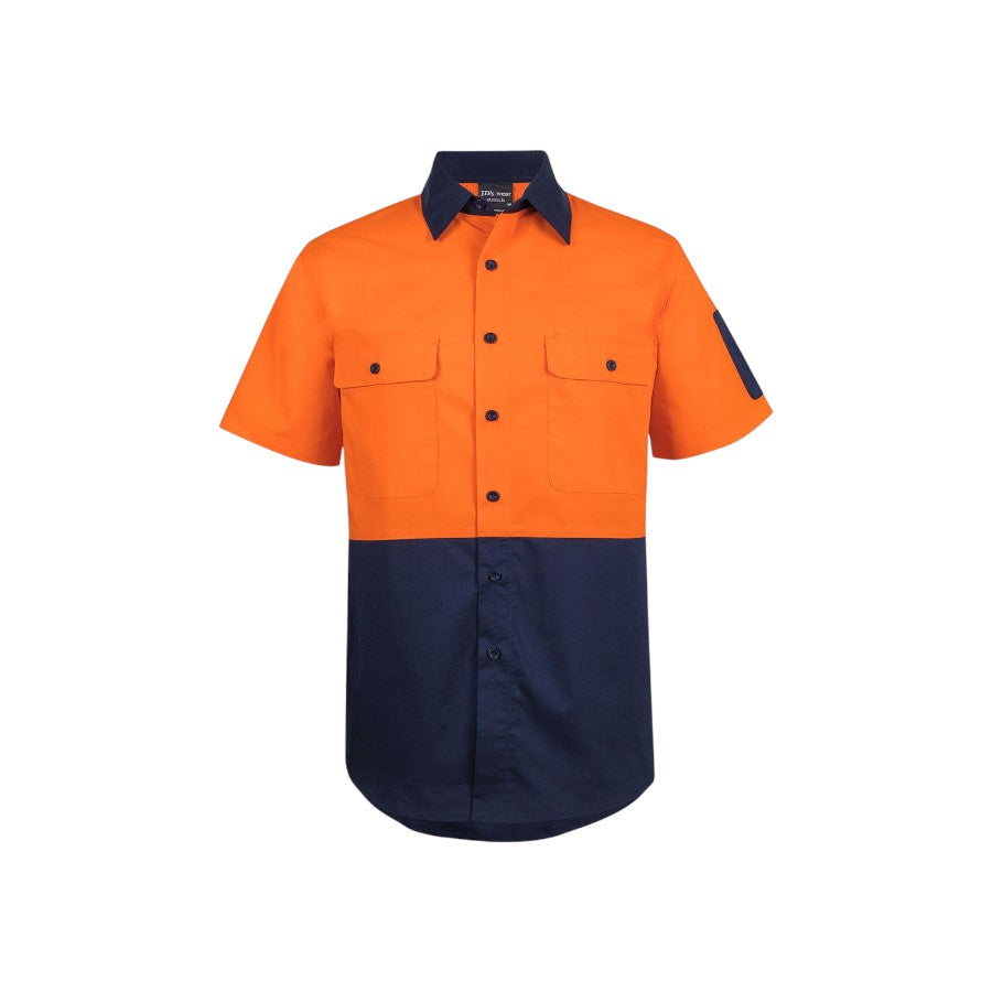 Hi-Vis ripstop short sleeve work shirt – custom embroidery, BrightenWear
