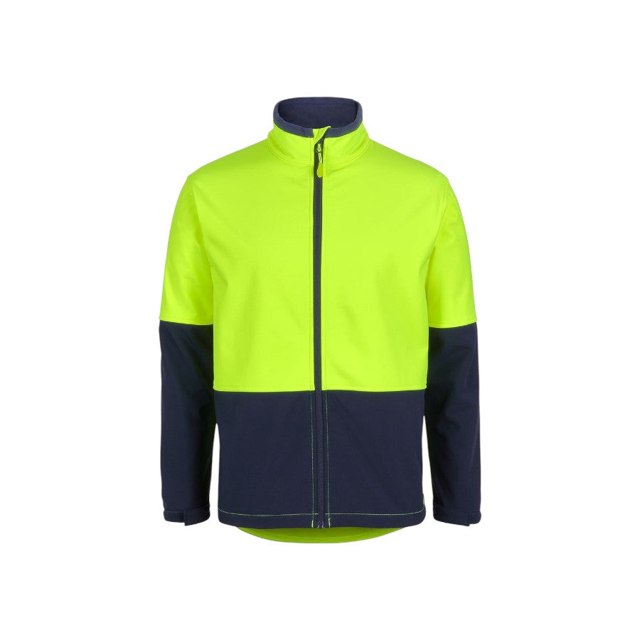 Hi Vis Three Layer Softshell Jacket - Lime/Navy