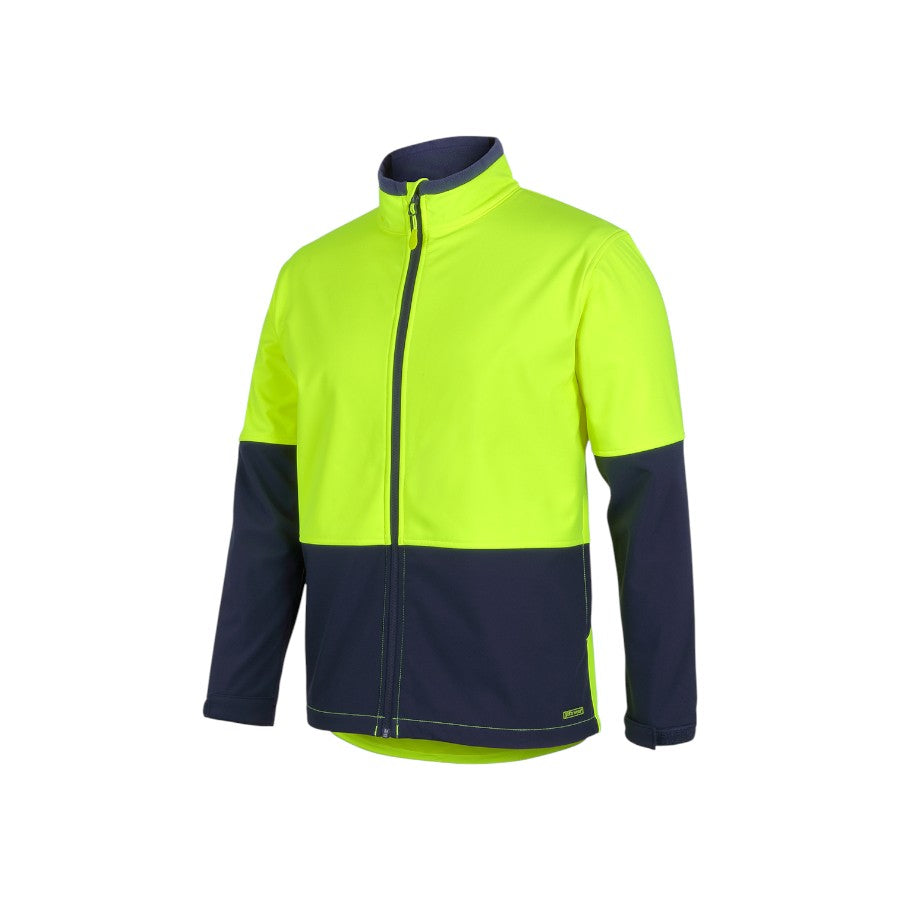 Hi Vis Three Layer Softshell Jacket - Lime/Navy