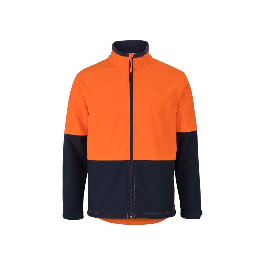 Hi Vis Three Layer Softshell Jacket - Orange/Navy