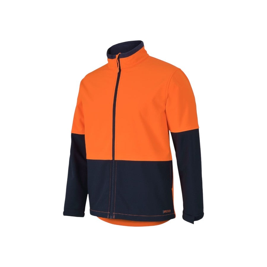 Hi Vis Three Layer Softshell Jacket - Orange/Navy
